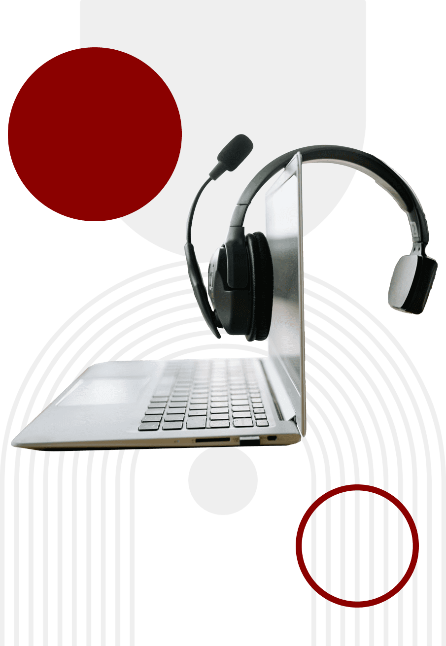 laptop and headset for cloud communication voip service