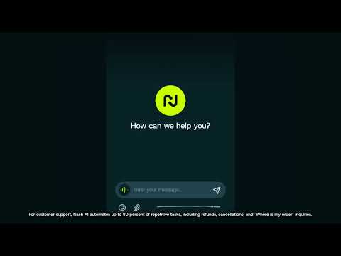 "Office setting with a smartphone displaying a customer service chat. Digital icons subtly symbolize cybersecurity, aligning with AI logistics optimization."