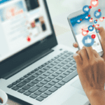 Alt Text: "Graphs showing a 15% Meta ad spending increase in 2023 via Facebook and Instagram ads, contrasted with TikTok's declining ad revenue."
