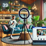 "Modern living room with mid-century furniture, styled with vibrant throws and plants, highlighting how social media influences furniture choices."