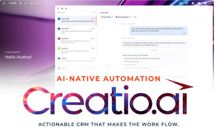 Apologies for the confusion earlier! Based on your inputs, here is the most polished SEO-optimized and accessibility-compliant image alt text for your needs: "Overview of Creatio.ai’s AI-powered work efficiency tools shown enhancing business workflows wi