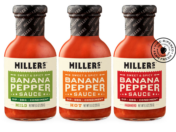 Alt Text: "Miller’s teams up with Thought For Food & Son for a banana pepper sauce promotion online, featuring engaging social media strategies."