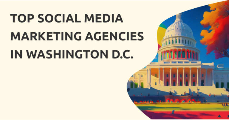 Alt Text: "Close-up of a smartphone displaying a social media marketing strategy, with Washington D.C. landmarks subtly blurred in the background."