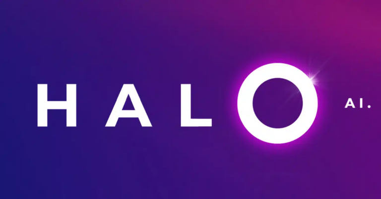 "Halo AI business automation tool displayed on a laptop screen, streamlining customer service with agentic AI for efficient operations."