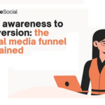 Alt text: "Colorful social media customer guidance infographic illustrating the funnel stages, platform trends, and strategic marketing insights for 2025."