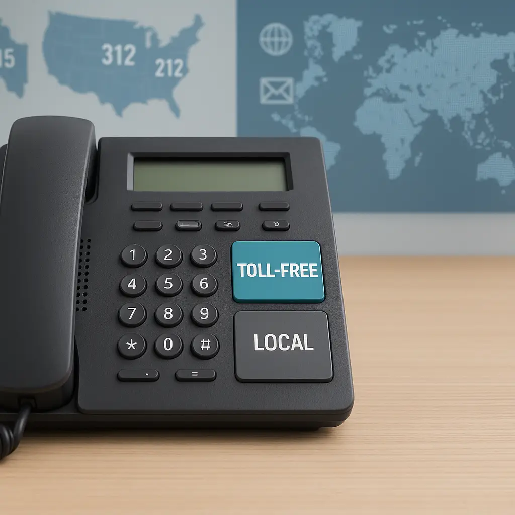 Comparison of toll-free vs local number in a business setting.